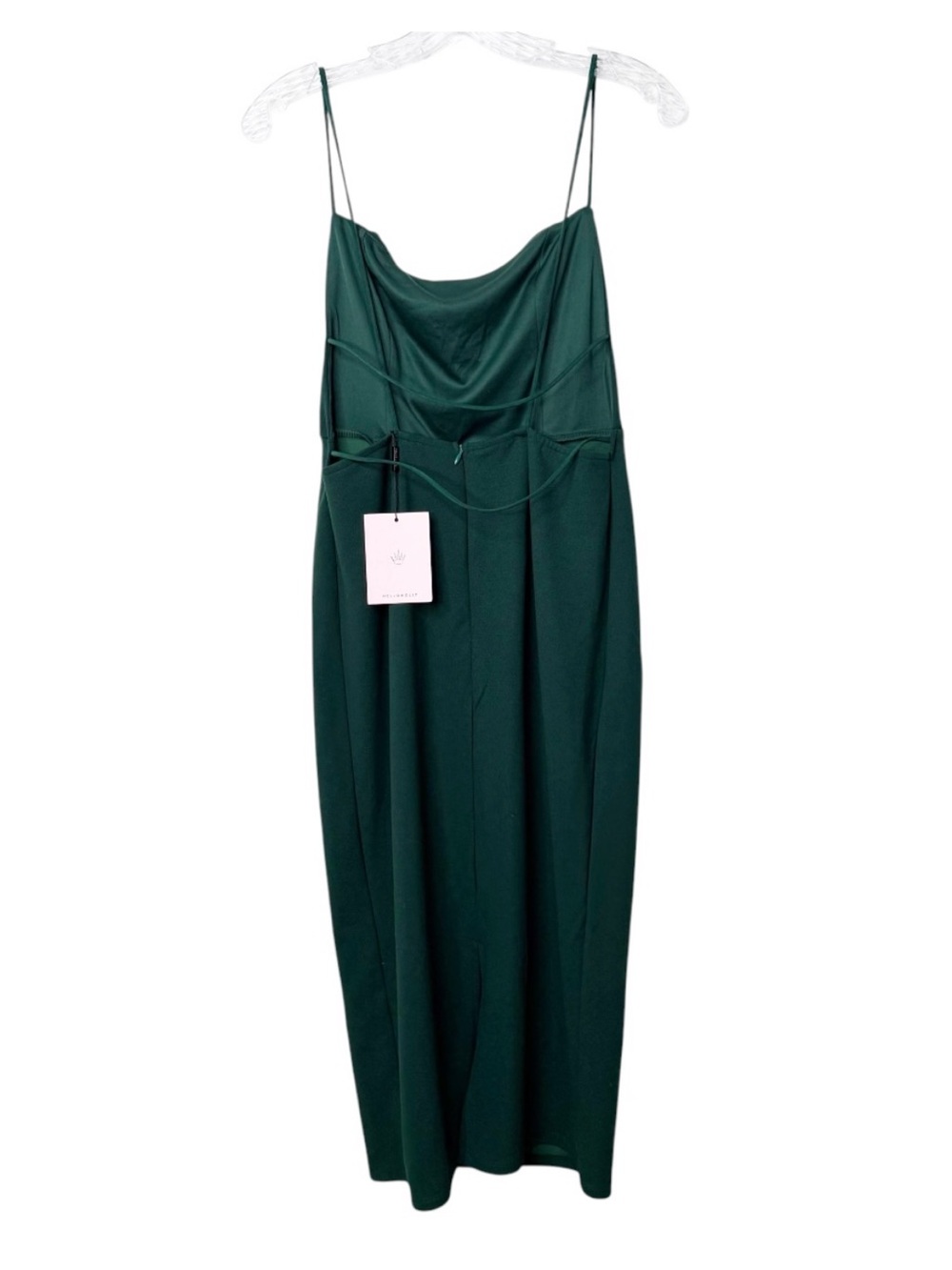 NWT HELLO MOLLY | Can’t Afford Me Square Neck Midi Dress in Dark Green Sz. 10 - Picture 6 of 7